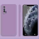 For Huawei nova 6 4G Solid Color Imitation Liquid Silicone Straight Edge Dropproof Full Coverage Protective Case(Purple) - 1