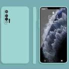 For Huawei nova 6 4G Solid Color Imitation Liquid Silicone Straight Edge Dropproof Full Coverage Protective Case(Sky Blue) - 1