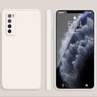 For Huawei nova 7 5G Solid Color Imitation Liquid Silicone Straight Edge Dropproof Full Coverage Protective Case(White) - 1