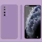 For Huawei nova 7 Pro 5G Solid Color Imitation Liquid Silicone Straight Edge Dropproof Full Coverage Protective Case(Purple) - 1