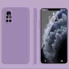 For Huawei nova 8 Pro 5G Solid Color Imitation Liquid Silicone Straight Edge Dropproof Full Coverage Protective Case(Purple) - 1