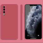 For Huawei P30 Solid Color Imitation Liquid Silicone Straight Edge Dropproof Full Coverage Protective Case(Red) - 1