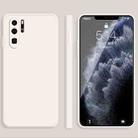 For Huawei P30 Pro Solid Color Imitation Liquid Silicone Straight Edge Dropproof Full Coverage Protective Case(White) - 1