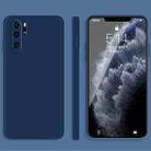 For Huawei P30 Pro Solid Color Imitation Liquid Silicone Straight Edge Dropproof Full Coverage Protective Case(Blue) - 1