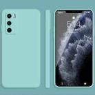 For Huawei P40 Solid Color Imitation Liquid Silicone Straight Edge Dropproof Full Coverage Protective Case(Sky Blue) - 1