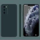 For Huawei P40 Solid Color Imitation Liquid Silicone Straight Edge Dropproof Full Coverage Protective Case(Dark Green) - 1
