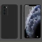 For Huawei P40 Solid Color Imitation Liquid Silicone Straight Edge Dropproof Full Coverage Protective Case(Black) - 1