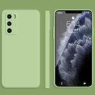 For Huawei P40 Solid Color Imitation Liquid Silicone Straight Edge Dropproof Full Coverage Protective Case(Matcha Green) - 1