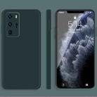 For Huawei P40 Pro Solid Color Imitation Liquid Silicone Straight Edge Dropproof Full Coverage Protective Case(Dark Green) - 1