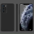 For Huawei P40 Pro Solid Color Imitation Liquid Silicone Straight Edge Dropproof Full Coverage Protective Case(Black) - 1