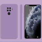 For Huawei nova 5i Pro / 5z Solid Color Imitation Liquid Silicone Straight Edge Dropproof Full Coverage Protective Case(Purple) - 1