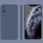 For Huawei nova 5 Pro Solid Color Imitation Liquid Silicone Straight Edge Dropproof Full Coverage Protective Case(Grey) - 1