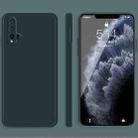 For Huawei nova 5 Pro Solid Color Imitation Liquid Silicone Straight Edge Dropproof Full Coverage Protective Case(Dark Green) - 1