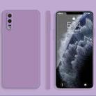 For Huawei P20 Solid Color Imitation Liquid Silicone Straight Edge Dropproof Full Coverage Protective Case(Purple) - 1