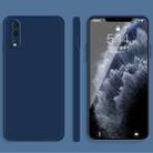 For Huawei P20 Solid Color Imitation Liquid Silicone Straight Edge Dropproof Full Coverage Protective Case(Blue) - 1