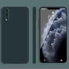 For Huawei P20 Solid Color Imitation Liquid Silicone Straight Edge Dropproof Full Coverage Protective Case(Dark Green) - 1