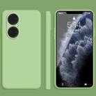 For Huawei P50 Solid Color Imitation Liquid Silicone Straight Edge Dropproof Full Coverage Protective Case(Matcha Green) - 1