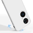 For Huawei P50 Pro Solid Color Imitation Liquid Silicone Straight Edge Dropproof Full Coverage Protective Case(White) - 5