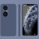 For Huawei P50 Pro Solid Color Imitation Liquid Silicone Straight Edge Dropproof Full Coverage Protective Case(Grey) - 1