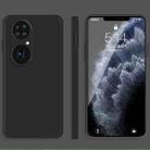 For Huawei P50 Pro Solid Color Imitation Liquid Silicone Straight Edge Dropproof Full Coverage Protective Case(Black) - 1