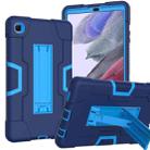 For Samsung Galaxy Tab A7 Lite T225 Contrast Color Robot Shockproof Silicone + PC Protective Case with Holder(Navy Blue + Blue) - 1