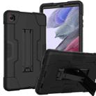 For Samsung Galaxy Tab A7 Lite T225 Contrast Color Robot Shockproof Silicone + PC Protective Case with Holder(Black) - 1