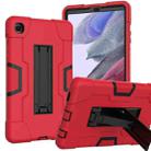 For Samsung Galaxy Tab A7 Lite T225 Contrast Color Robot Shockproof Silicone + PC Protective Case with Holder(Red + Black) - 1