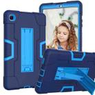 For Samsung Galaxy Tab A7 10.4 (2020) Contrast Color Robot Shockproof Silicone + PC Protective Case with Holder(Navy Blue + Blue) - 1