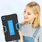 For Samsung Galaxy Tab A7 10.4 (2020) Contrast Color Robot Shockproof Silicone + PC Protective Case with Holder(Black + Blue) - 1