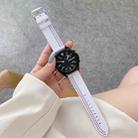 22mm For Samsung / Huawei Smart Watch Universal Three Lines Canvas Watch Band(White) - 1