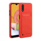 For Samsung Galaxy A01 Card Slot Design Shockproof TPU Protective Case(Red) - 1