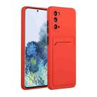For Samsung Galaxy S20 Card Slot Design Shockproof TPU Protective Case(Red) - 1