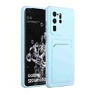 For Samsung Galaxy S20 Ultra Card Slot Design Shockproof TPU Protective Case(Sky Blue) - 1
