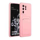 For Samsung Galaxy S20 Ultra Card Slot Design Shockproof TPU Protective Case(Pink) - 1