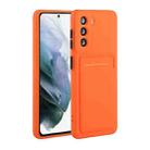 For Samsung Galaxy S21 5G Card Slot Design Shockproof TPU Protective Case(Orange) - 1