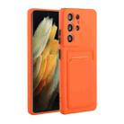 For Samsung Galaxy S21 Ultra 5G Card Slot Design Shockproof TPU Protective Case(Orange) - 1