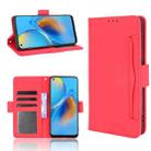 For OPPO A74 4G / F19 4G Skin Feel Calf Pattern Horizontal Flip Leather Case with Holder & Card Slots & Photo Frame(Red) - 1