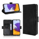 For Samsung Galaxy A22 5G Skin Feel Calf Pattern Horizontal Flip Leather Case with Holder & Card Slots & Photo Frame(Black) - 1