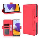 For Samsung Galaxy A22 5G Skin Feel Calf Pattern Horizontal Flip Leather Case with Holder & Card Slots & Photo Frame(Red) - 1