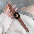 Three Lines Canvas Watch Band For Apple Watch Series 8&7 41mm / SE 2&6&SE&5&4 40mm / 3&2&1 38mm(Brown) - 1