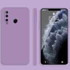 For Honor 20i Solid Color Imitation Liquid Silicone Straight Edge Dropproof Full Coverage Protective Case(Purple) - 1