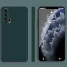 For Honor 20 Pro Solid Color Imitation Liquid Silicone Straight Edge Dropproof Full Coverage Protective Case(Dark Green) - 1