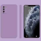 For Honor 30 Lite Solid Color Imitation Liquid Silicone Straight Edge Dropproof Full Coverage Protective Case(Purple) - 1