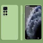 For Honor V40 5G Solid Color Imitation Liquid Silicone Straight Edge Dropproof Full Coverage Protective Case(Matcha Green) - 1