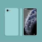 For iPhone SE 2022 / SE 2020 / 8 / 7 Solid Color Imitation Liquid Silicone Straight Edge Dropproof Full Coverage Protective Case(Sky Blue) - 1