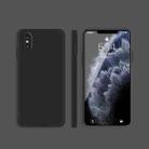 For iPhone X / XS Solid Color Imitation Liquid Silicone Straight Edge Dropproof Full Coverage Protective Case(Black) - 1