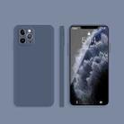 For iPhone 11 Pro Solid Color Imitation Liquid Silicone Straight Edge Dropproof Full Coverage Protective Case (Gray) - 1