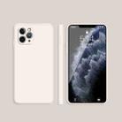 For iPhone 11 Pro Max Solid Color Imitation Liquid Silicone Straight Edge Dropproof Full Coverage Protective Case (White) - 1
