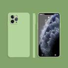 For iPhone 11 Pro Max Solid Color Imitation Liquid Silicone Straight Edge Dropproof Full Coverage Protective Case (Matcha Green) - 1