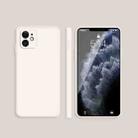For iPhone 12 mini Solid Color Imitation Liquid Silicone Straight Edge Dropproof Full Coverage Protective Case (White) - 1